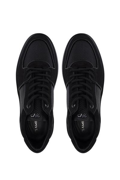 Tamer Tanca Erkek Hakiki Deri Siyah Sneakers & Spor Ayakkabı