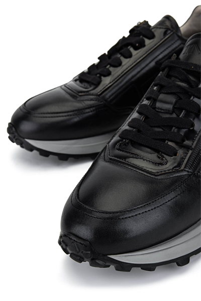 Tamer Tanca Erkek Hakiki Deri Siyah Sneakers & Spor Ayakkabı