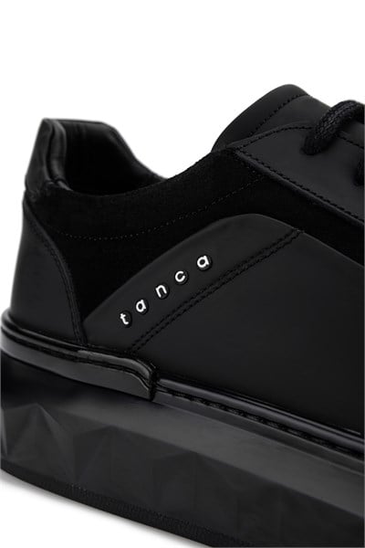 Tamer Tanca Erkek Hakiki Deri Siyah Sneakers & Spor Ayakkabı