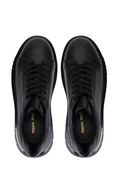Tamer Tanca Erkek Hakiki Deri Siyah Sneakers & Spor Ayakkabı