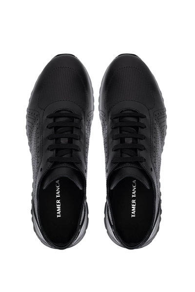 Tamer Tanca Erkek Hakiki Deri Siyah Sneakers & Spor Ayakkabı
