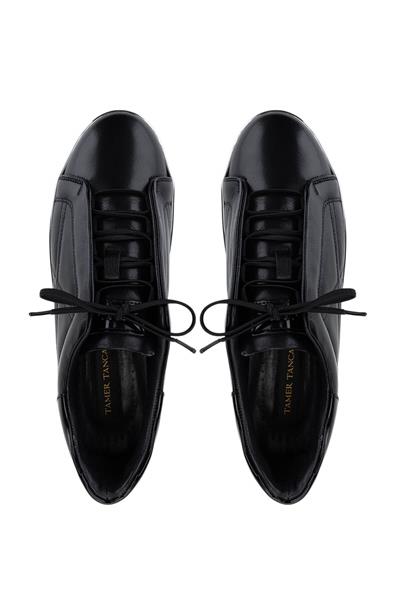 Tamer Tanca Erkek Hakiki Deri Siyah Sneakers & Spor Ayakkabı
