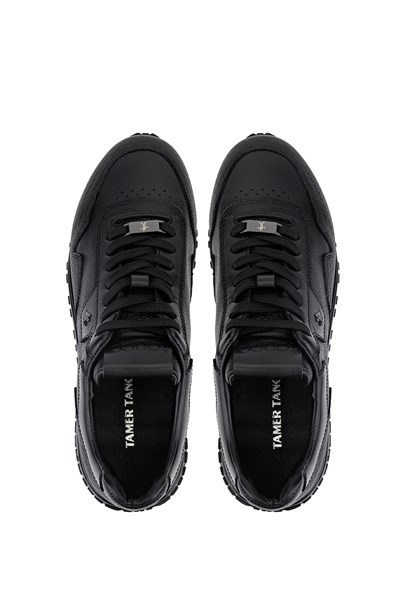 Tamer Tanca Erkek Hakiki Deri Siyah Sneakers & Spor Ayakkabı