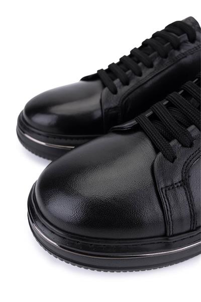 Tamer Tanca Erkek Hakiki Deri Siyah Sneakers & Spor Ayakkabı