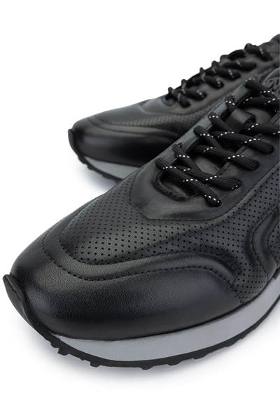 Tamer Tanca Erkek Hakiki Deri Siyah Sneakers & Spor Ayakkabı