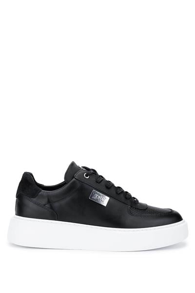 Tamer Tanca Erkek Hakiki Deri Siyah Sneakers & Spor Ayakkabı