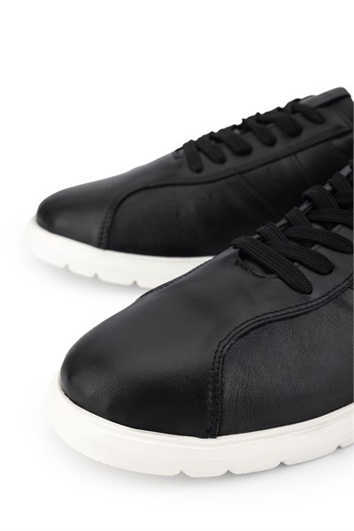Tamer Tanca Erkek Hakiki Deri Siyah Sneakers & Spor Ayakkabı