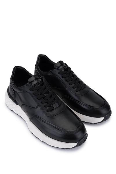 Tamer Tanca Erkek Hakiki Deri Siyah Sneakers & Spor Ayakkabı
