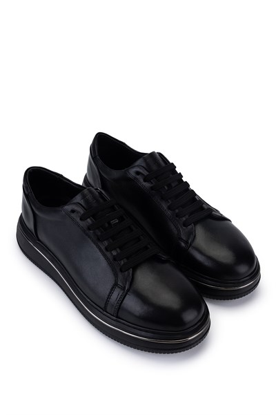 Tamer Tanca Erkek Hakiki Deri Siyah Sneakers & Spor Ayakkabı