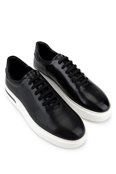 Tamer Tanca Erkek Hakiki Deri Siyah Sneakers & Spor Ayakkabı