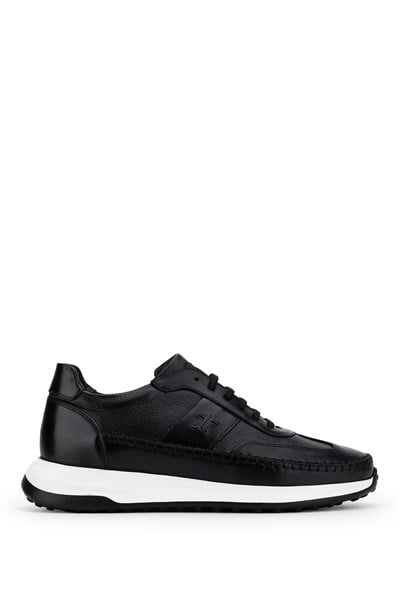 Tamer Tanca Erkek Hakiki Deri Siyah Sneakers & Spor Ayakkabı