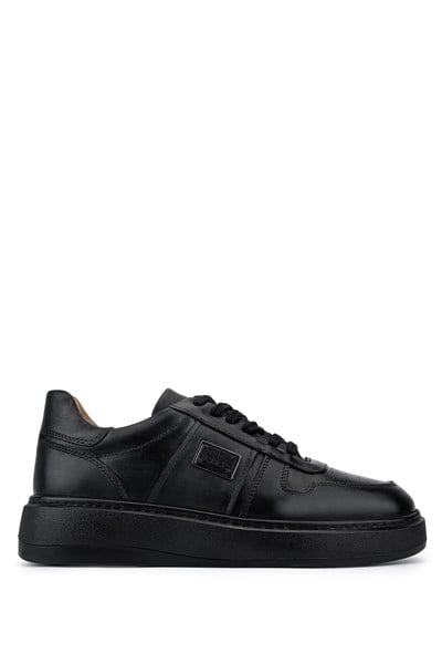 Tamer Tanca Erkek Hakiki Deri Siyah Sneakers & Spor Ayakkabı