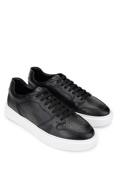 Tamer Tanca Erkek Hakiki Deri Siyah Sneakers & Spor Ayakkabı