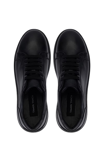 Tamer Tanca Erkek Hakiki Deri Siyah Sneakers & Spor Ayakkabı