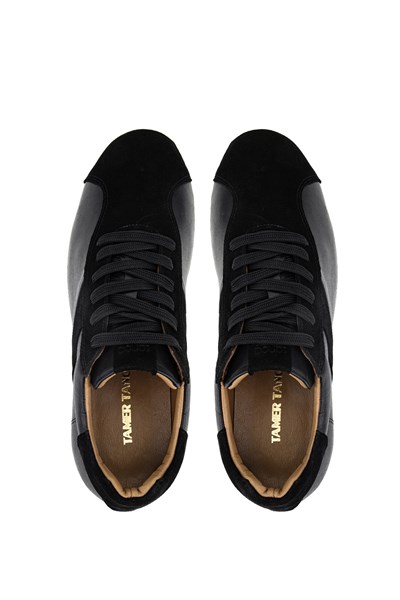 Tamer Tanca Erkek Hakiki Deri Siyah Sneakers & Spor Ayakkabı