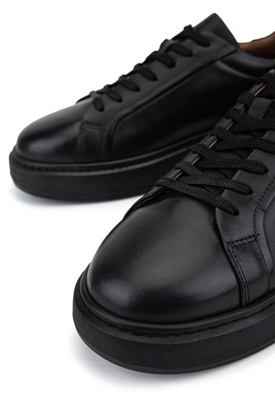 Tamer Tanca Erkek Hakiki Deri Siyah Sneakers & Spor Ayakkabı
