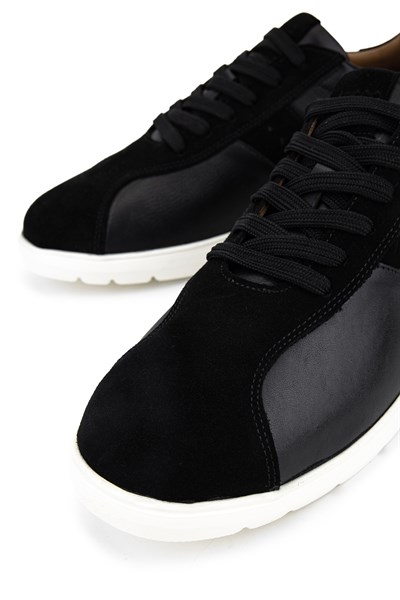 Tamer Tanca Erkek Hakiki Deri Siyah Sneakers & Spor Ayakkabı