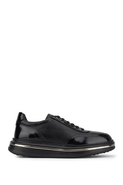 Tamer Tanca Erkek Hakiki Deri siyah Sneakers & Spor Ayakkabı