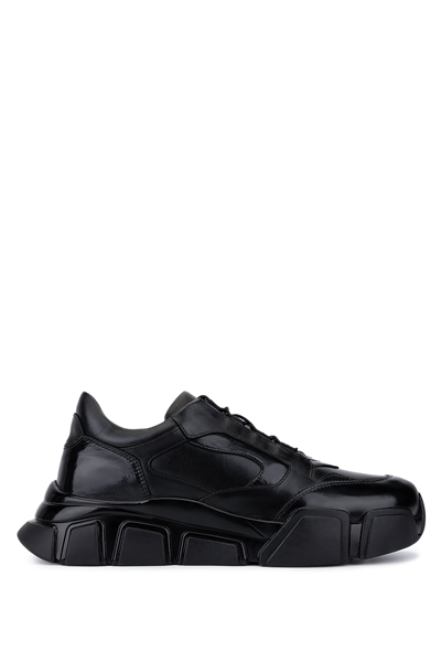 Tamer Tanca Erkek Hakiki Deri Siyah Sneakers & Spor Ayakkabı