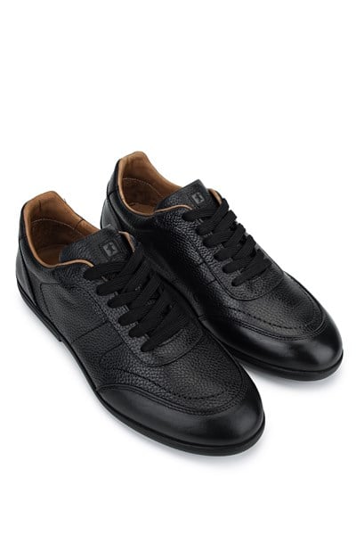 Tamer Tanca Erkek Hakiki Deri Siyah Sneakers & Spor Ayakkabı