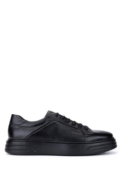 Tamer Tanca Erkek Hakiki Deri Siyah Sneakers & Spor Ayakkabı