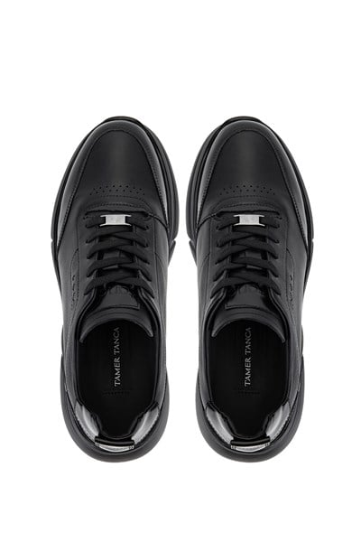 Tamer Tanca Erkek Hakiki Deri Siyah Sneakers & Spor Ayakkabı