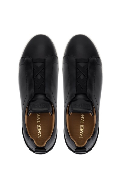 Tamer Tanca Erkek Hakiki Deri Siyah Sneakers & Spor Ayakkabı
