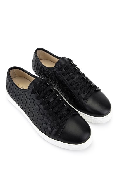 Tamer Tanca Erkek Hakiki Deri Siyah Sneakers & Spor Ayakkabı