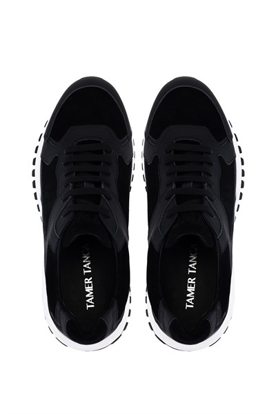 Tamer Tanca Erkek Hakiki Deri Siyah Sneakers & Spor Ayakkabı
