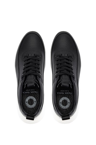 Tamer Tanca Erkek Hakiki Deri Siyah Sneakers & Spor Ayakkabı