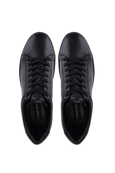 Tamer Tanca Erkek Hakiki Deri Siyah Sneakers & Spor Ayakkabı