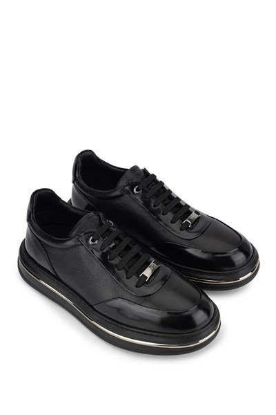 Tamer Tanca Erkek Hakiki Deri siyah Sneakers & Spor Ayakkabı