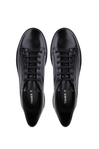 Tamer Tanca Erkek Hakiki Deri Siyah Sneakers & Spor Ayakkabı