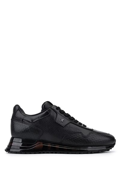 Tamer Tanca Erkek Hakiki Deri Siyah Sneakers & Spor Ayakkabı