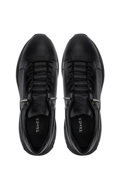 Tamer Tanca Erkek Hakiki Deri Siyah Sneakers & Spor Ayakkabı