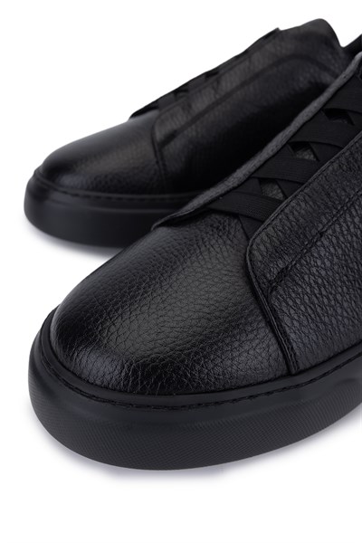 Tamer Tanca Erkek Hakiki Deri Siyah Sneakers & Spor Ayakkabı