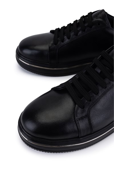 Tamer Tanca Erkek Hakiki Deri Siyah Sneakers & Spor Ayakkabı