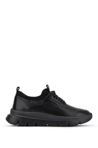 Tamer Tanca Erkek Hakiki Deri Siyah Sneakers & Spor Ayakkabı