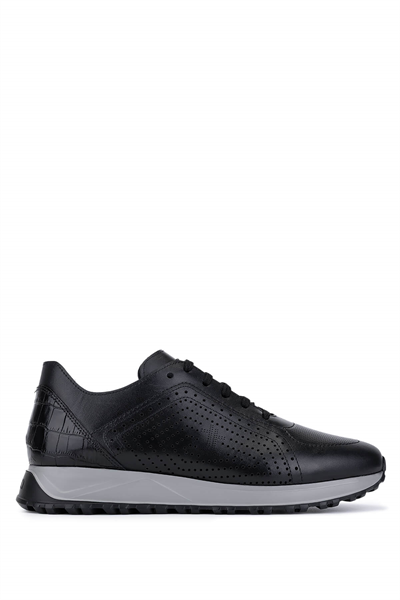 Tamer Tanca Erkek Hakiki Deri Siyah Sneakers & Spor Ayakkabı
