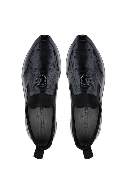 Tamer Tanca Erkek Hakiki Deri Siyah Sneakers & Spor Ayakkabı