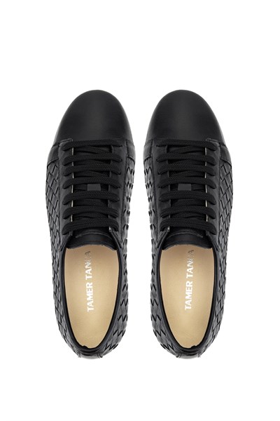 Tamer Tanca Erkek Hakiki Deri Siyah Sneakers & Spor Ayakkabı