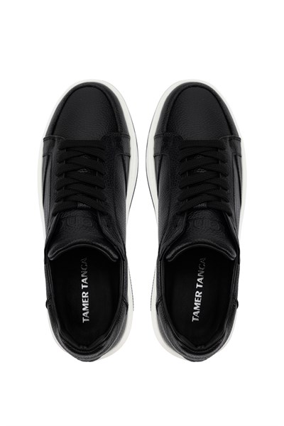 Tamer Tanca Erkek Hakiki Deri Siyah Sneakers & Spor Ayakkabı