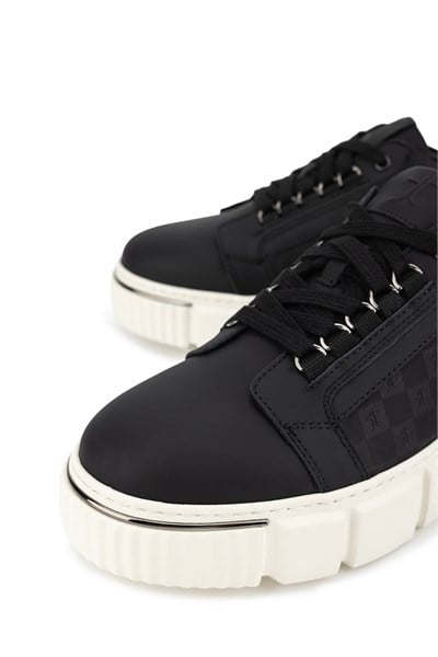 Tamer Tanca Erkek Hakiki Deri Siyah Sneakers & Spor Ayakkabı