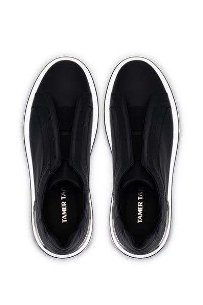 Tamer Tanca Erkek Hakiki Deri Siyah Sneakers & Spor Ayakkabı