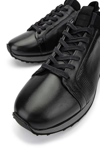 Tamer Tanca Erkek Hakiki Deri Siyah Sneakers & Spor Ayakkabı