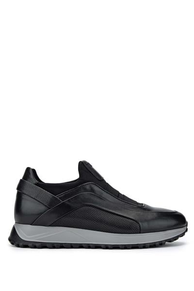 Tamer Tanca Erkek Hakiki Deri Siyah Sneakers & Spor Ayakkabı