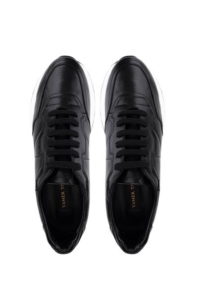 Tamer Tanca Erkek Hakiki Deri Siyah Sneakers & Spor Ayakkabı