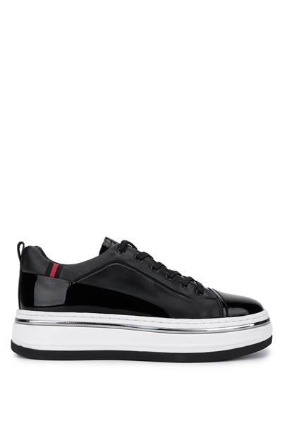 Tamer Tanca Erkek Hakiki Deri Siyah Sneakers & Spor Ayakkabı