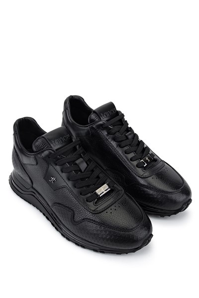 Tamer Tanca Erkek Hakiki Deri Siyah Sneakers & Spor Ayakkabı