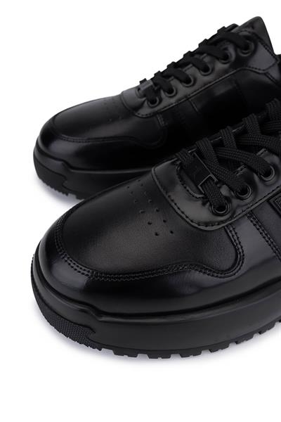 Tamer Tanca Erkek Hakiki Deri Siyah Sneakers & Spor Ayakkabı